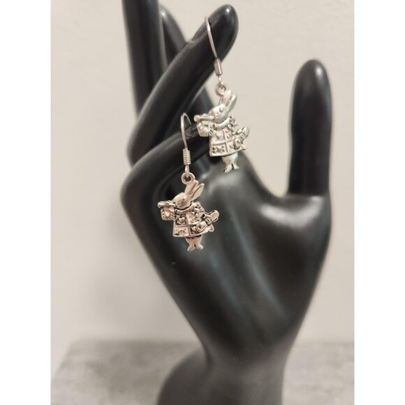 Silver Dangle Rabbit Earrings Rabbit Lover Earrings - Picture 7 of 10